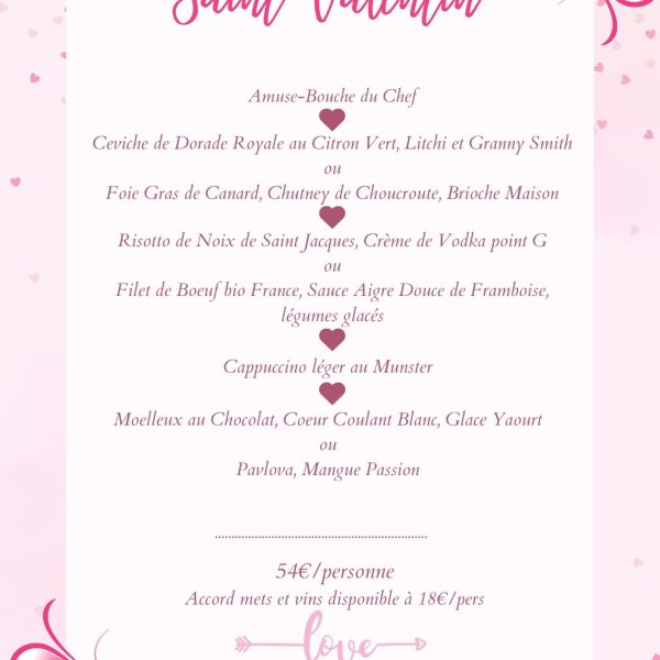 Menu Saint Valentin 2026